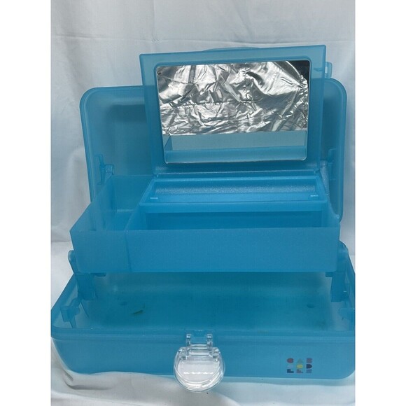 Caboodles RARE Blue Sparkle On The Go Girl Classic Cosmetic Makeup Travel Case - Picture 16 of 16